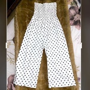 Strapless Polka dot romper